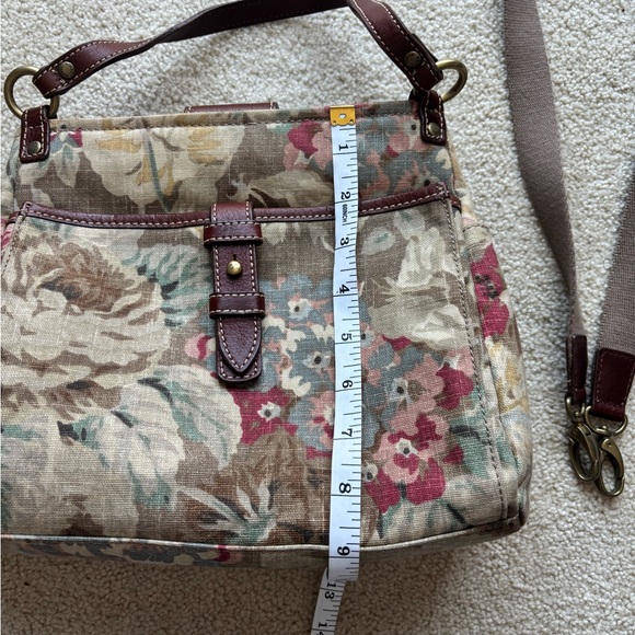 👜 Vintage Fossil Floral Canvas & Leather Shoulder / Crossbody Bag (Y2K) - Picture 14 of 16